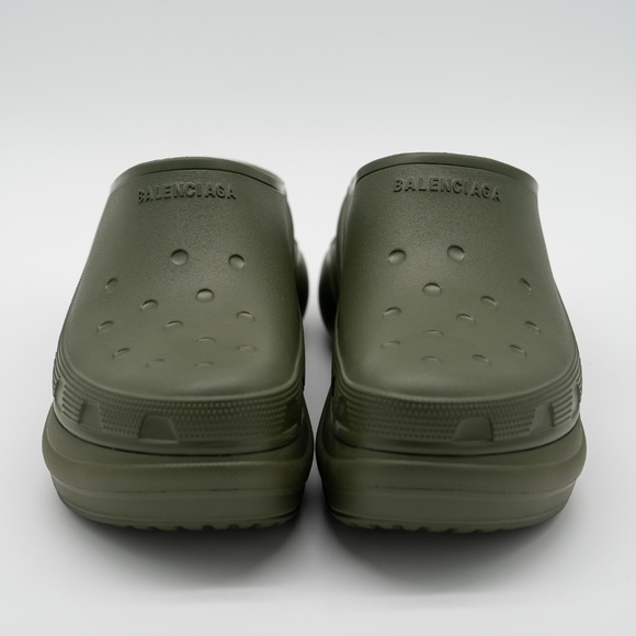 size 44 - Balenciaga Crocs Mule Green Khaki Rubber Slide Sandal Platform main image 5